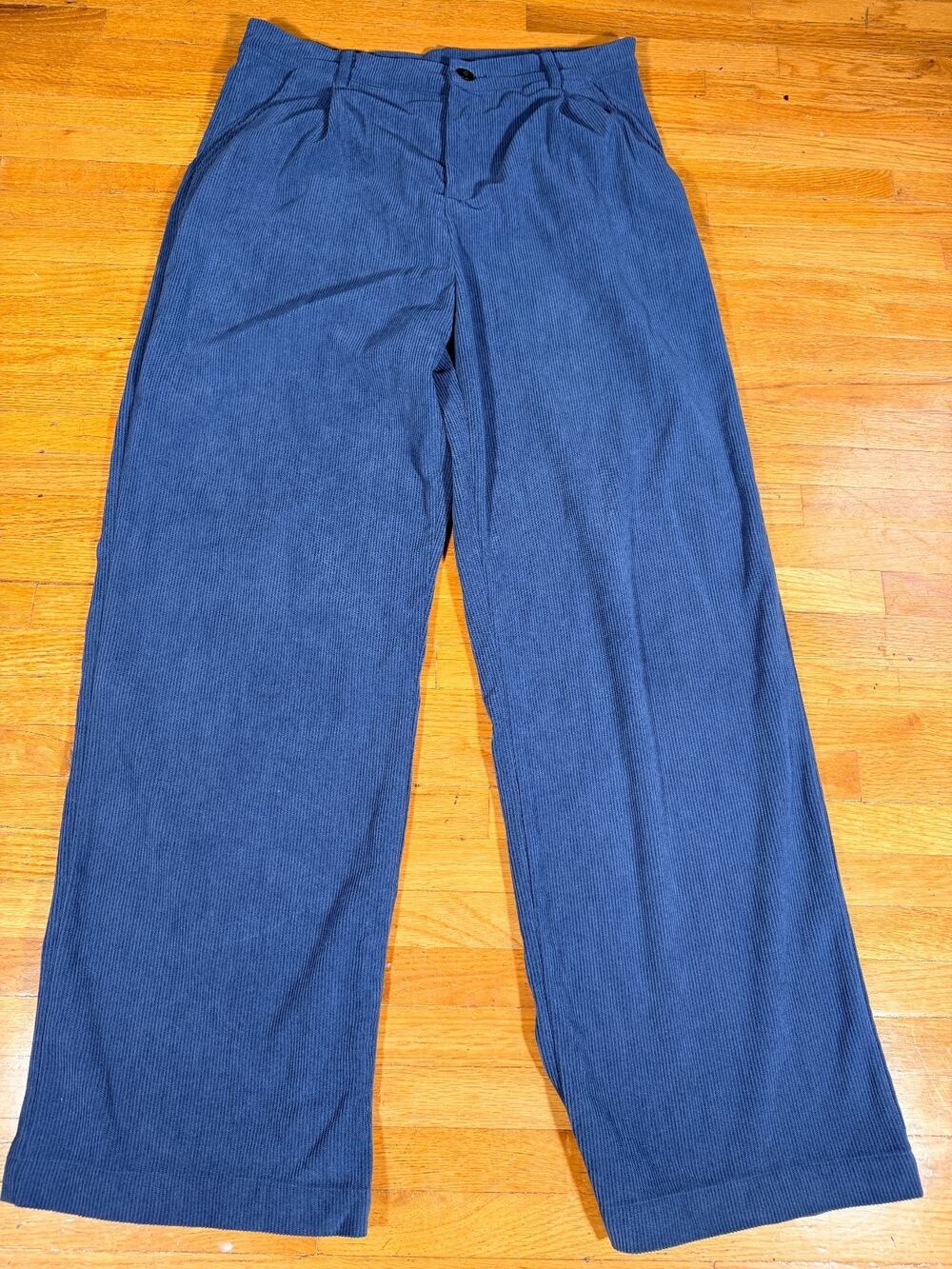 BUZZ Navy Blue Corduroy Pants Men’s Size L Wide Leg Relaxed Fit